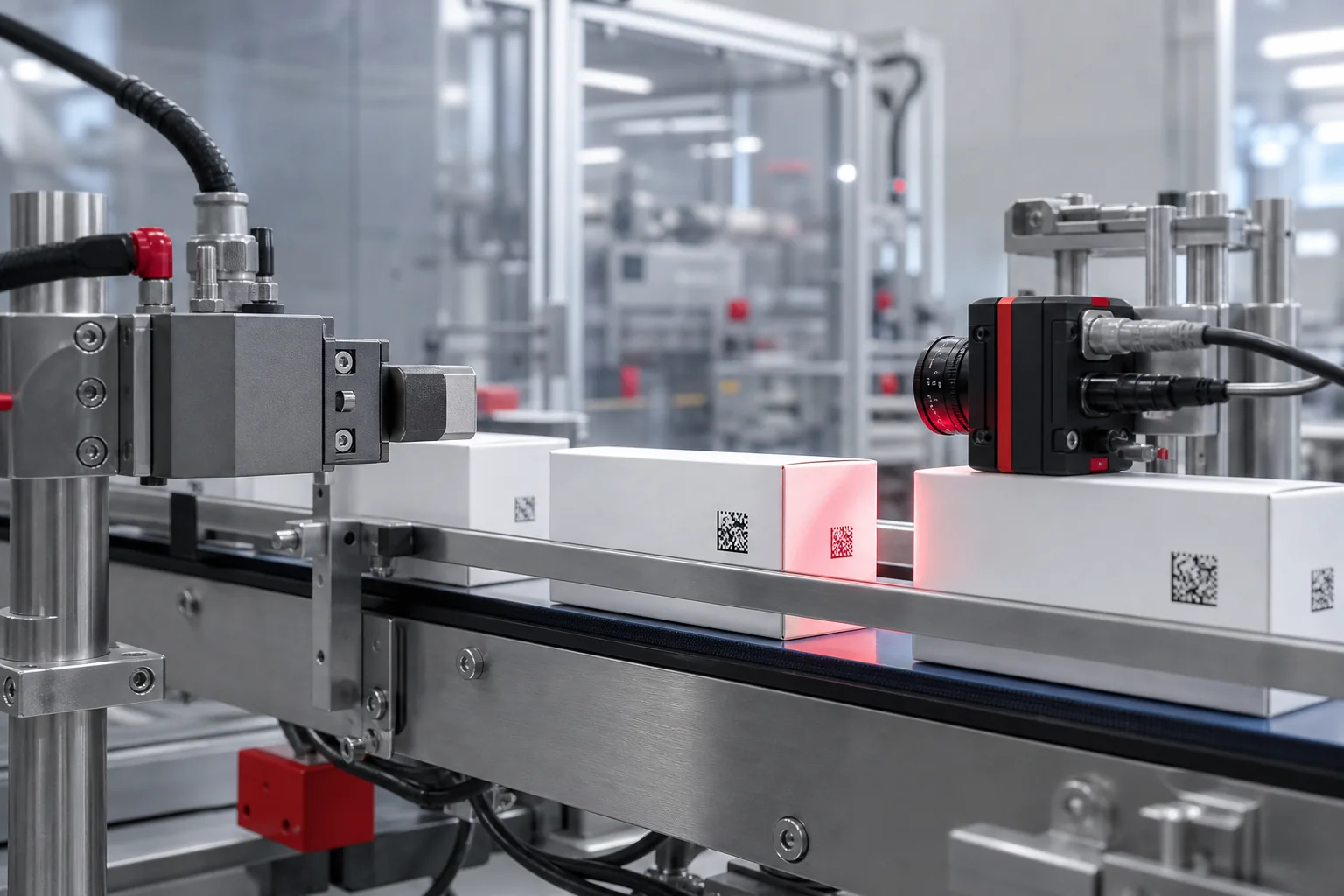 Inline GS1 2D code printing and machine vision verification on cartons