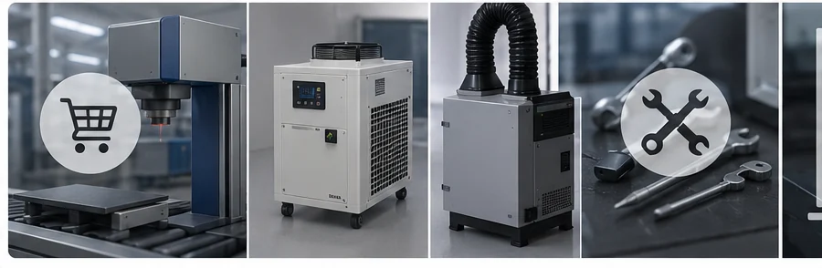 Laser marking equipment total cost, cooling, extraction and maintenance